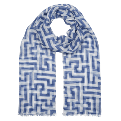 Show details for Anni Albers indigo Meander scarf Picture of Anni Albers indigo Meander scarf