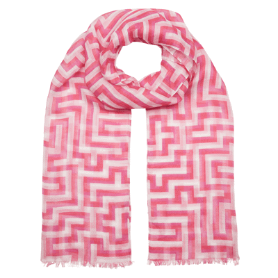 Show details for Anni Albers pink Meander scarf Picture of Anni Albers pink Meander scarf