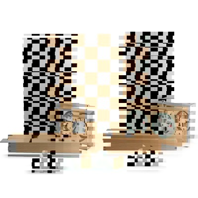 Show details for Bauhaus Chess by Josef Hartwig + Chess Clock  Picture of Bauhaus Chess by Josef Hartwig + Chess Clock