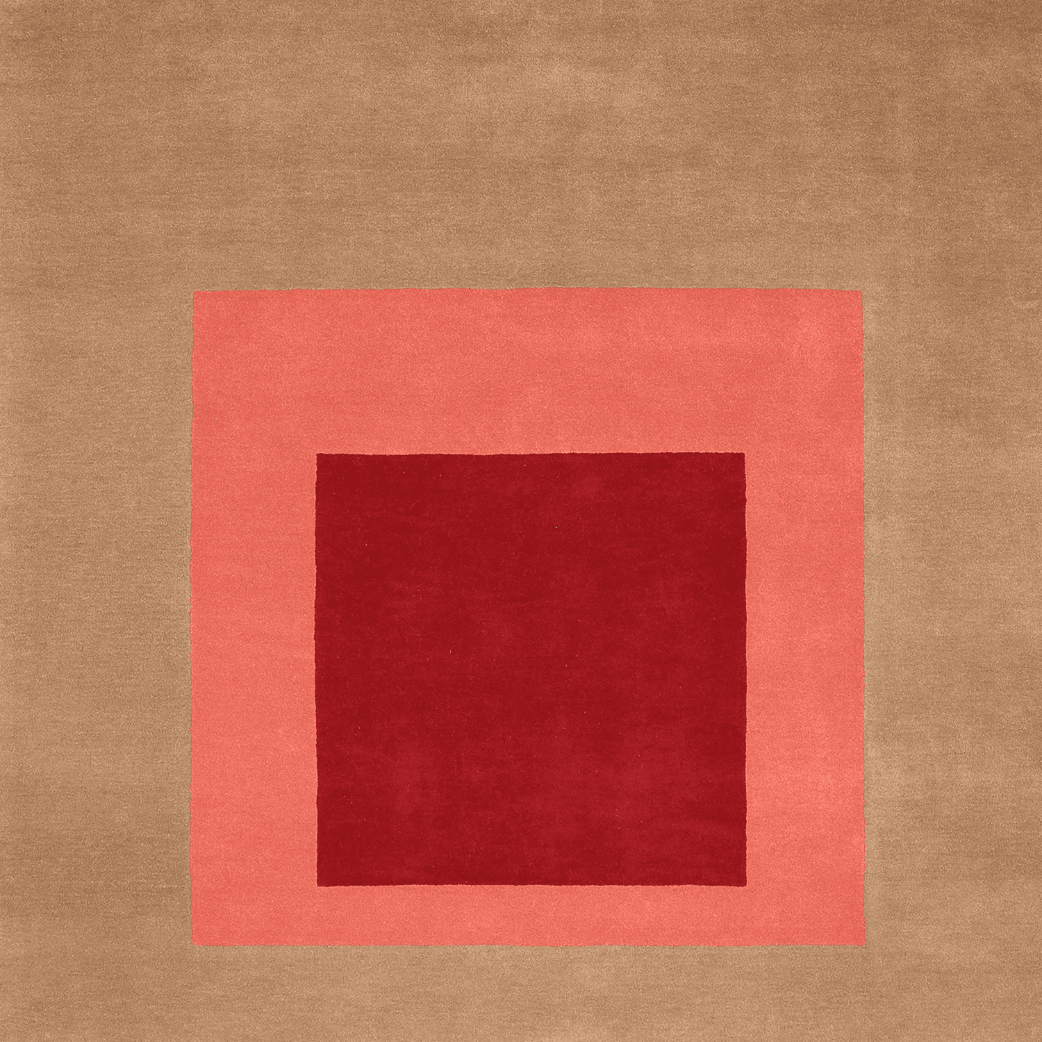 Immagine di Josef Albers Bauhaus tappeto quadrato marrone e rosso