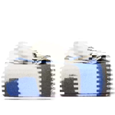 Show details for Blue Matin Wool Blanket by Anne Mörner Picture of Blue Matin Wool Blanket by Anne Mörner