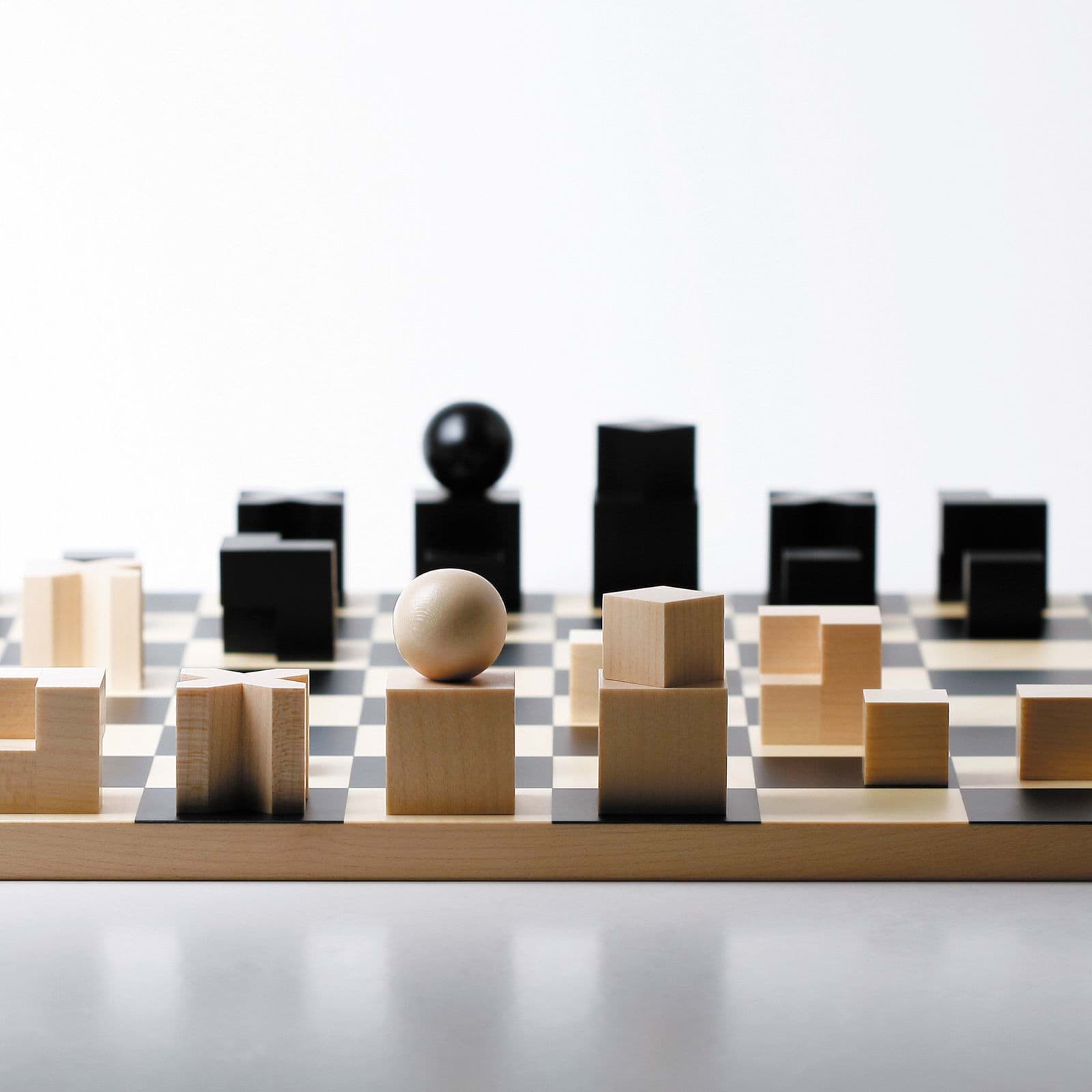 Afbeelding van Bauhaus-schaakspel van Josef Hartwig