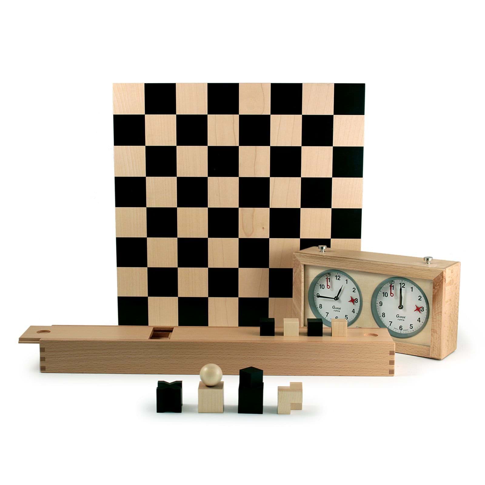 εικόνα του Σκάκι Bauhaus από τον Josef Hartwig + Ρολόι σκακιού 