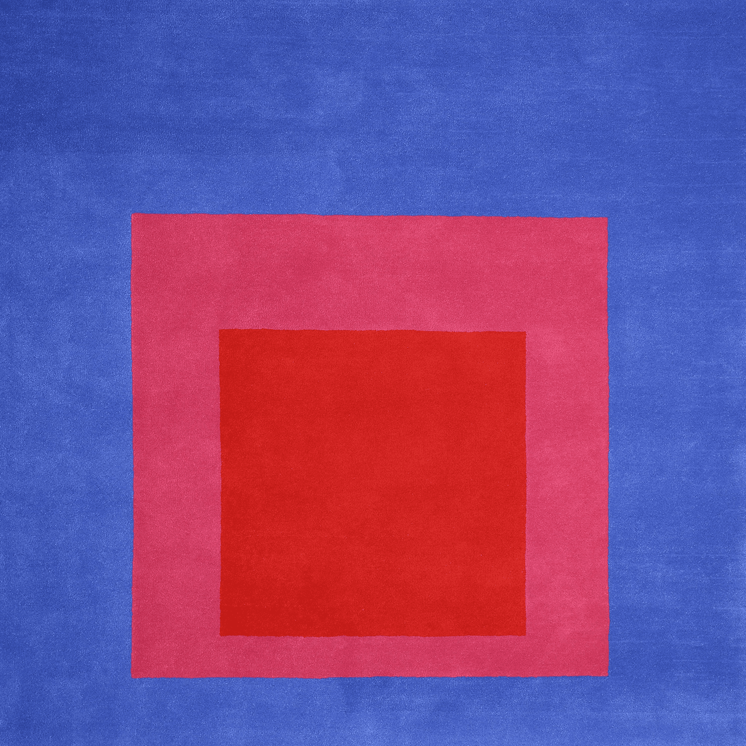 Afbeelding van Josef Albers Bauhaus vierkante vloerbedekking Blauw & Rood