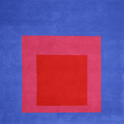 Bild von Josef Albers Bauhaus Teppich Blau & Rot